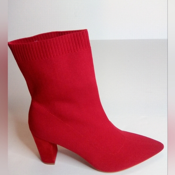 Women's Newbella Mousse Fit Knit Comfort Chunky Heel Ankle Boots. Sz.10 - Picture 15 of 16